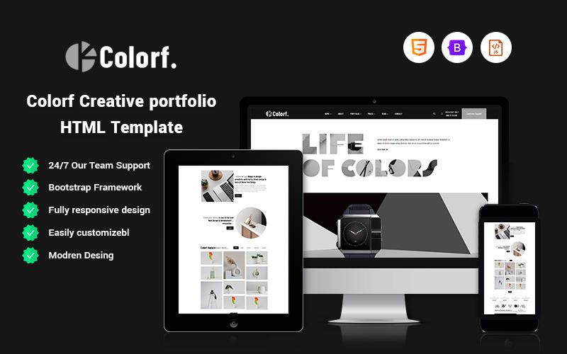 Colorf - Шаблон сайта творческого портфолио
