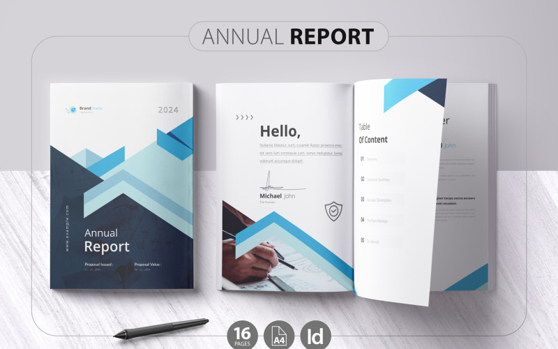年度报告-可定制的设计模板