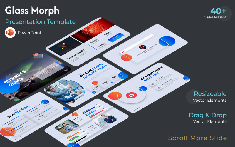 Шаблон презентации PowerPoint Morph Glass