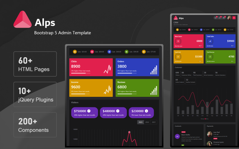 Alpes - Plantilla de administración oscura Bootstrap 5