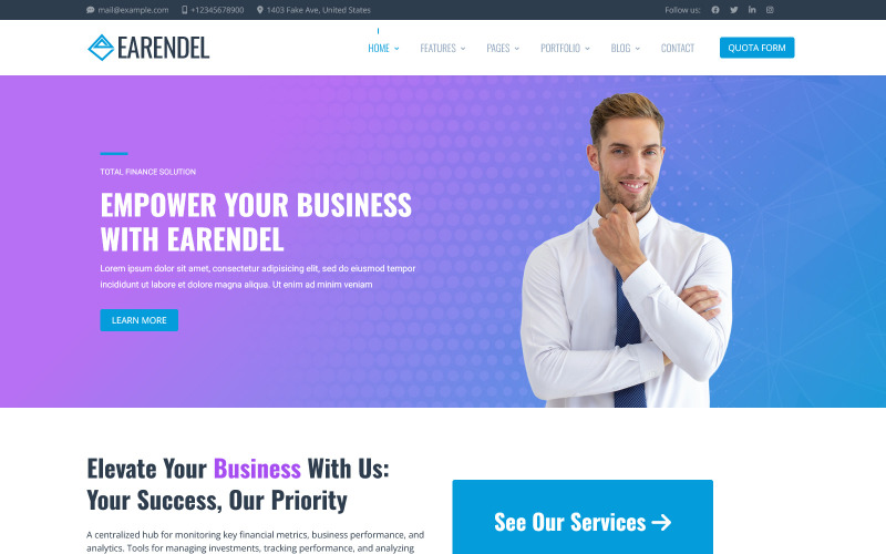 商业和金融的Earendel Joomla模型