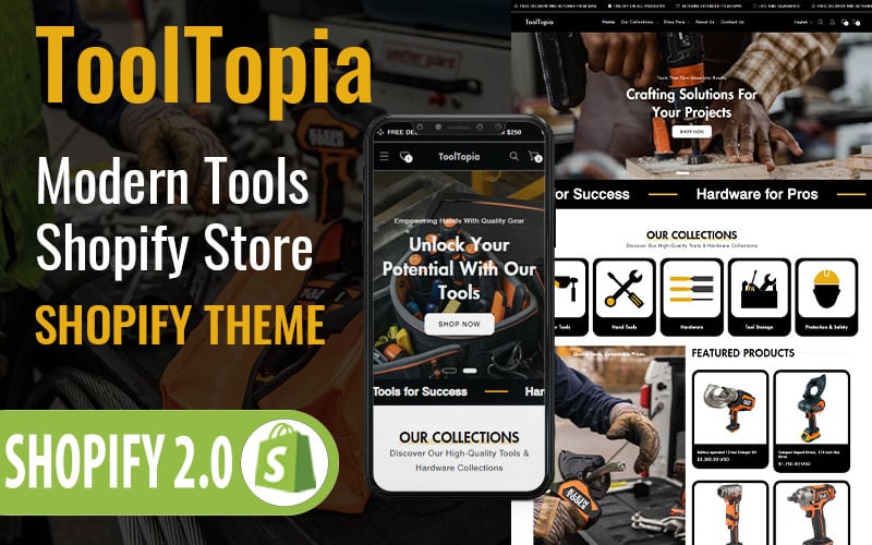 ToolTopia -优质工具和硬件的水管工和建筑公司Shopify响应主题