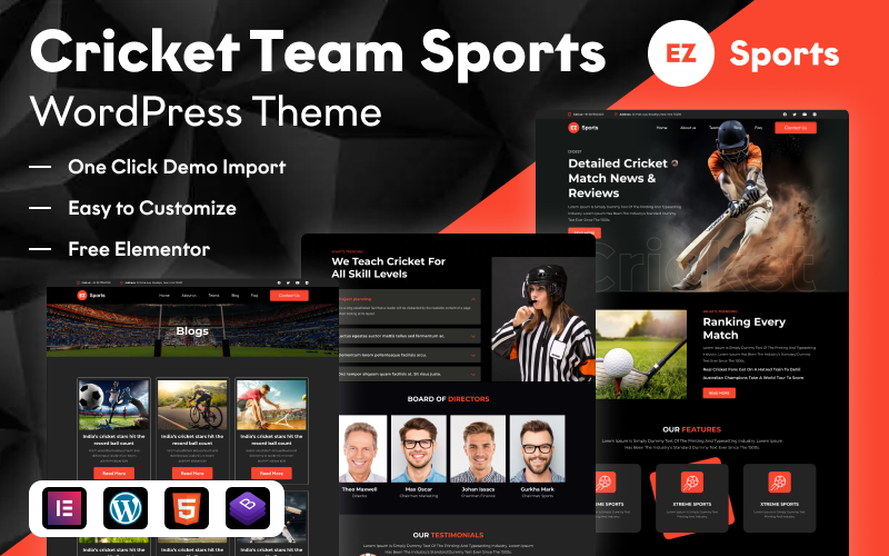 EZ Sports: A Powerful WordPress Theme for Streamlining Your Sports 业务 with Elementor
