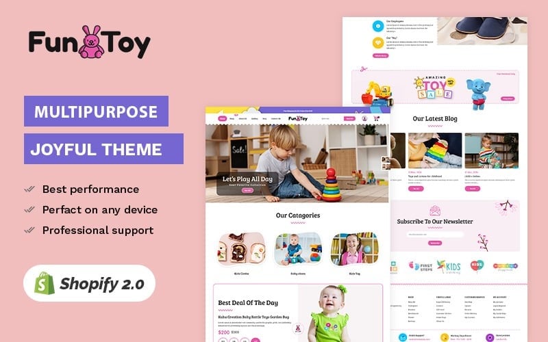 采购产品儿童玩具，衣服，游戏 & 鞋-高级Shopify 2.0多用途响应