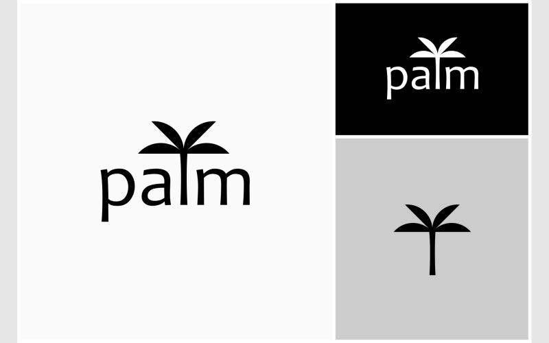 Palmeninsel-Logo mit einfachem Text