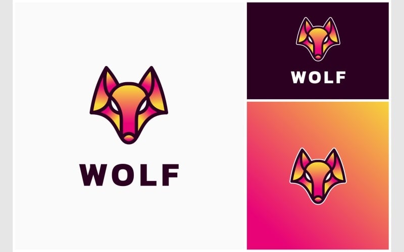 Wolf moderne kleurrijke Logo