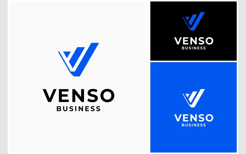 Letter V grafiek grafiek bedrijfsfinanciën Logo