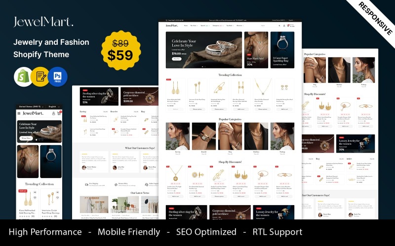 JewelMart - Jewelry and Watch and Fashion Shopify Theme