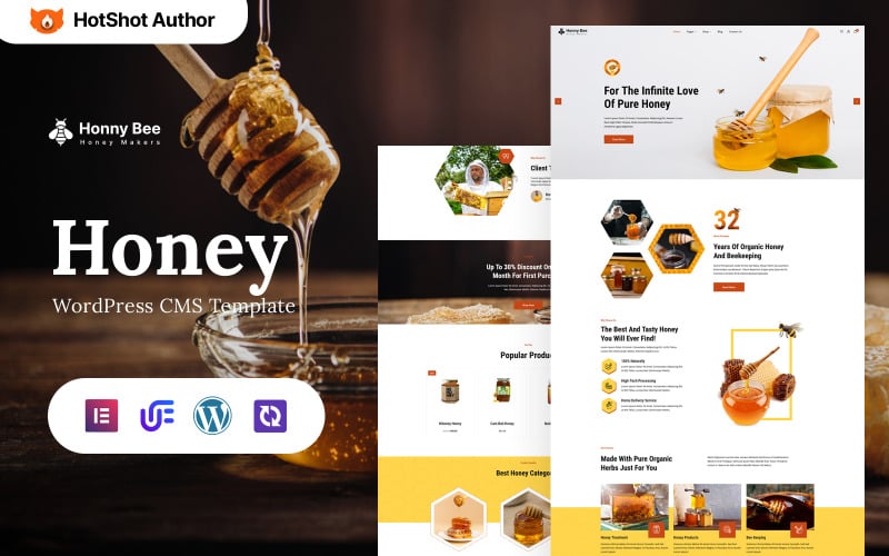 Honnybee - Honingwinkel en Honingboerderij WordPress Elementor-thema