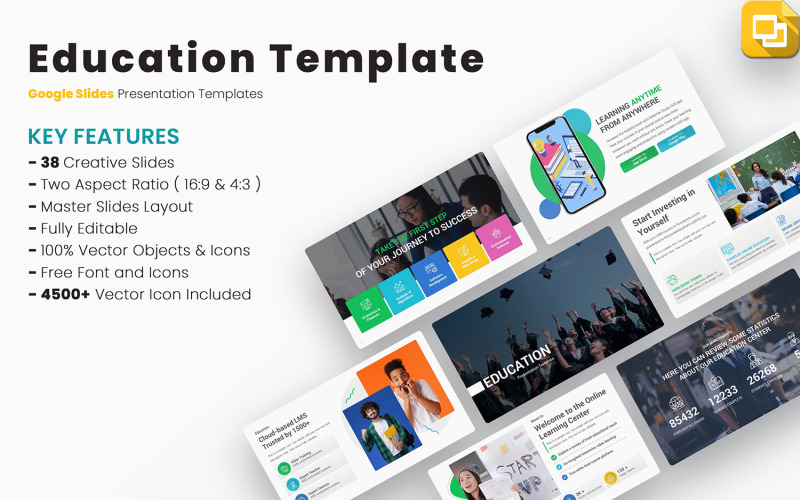 Eğitim ve Okul Google Slaytlar Sunum Şablonları