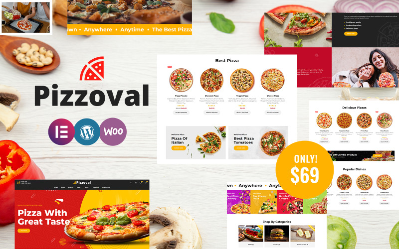 Pizzoval - Pizza, snabbmat & restaurang WooCommerce-tema