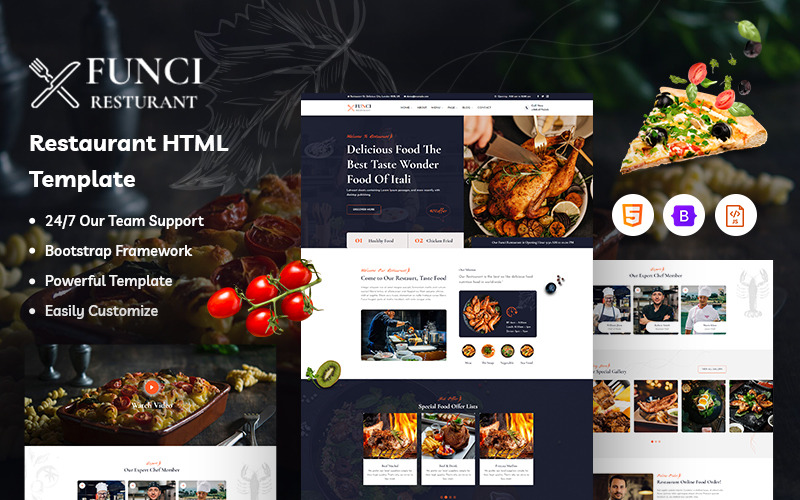 Funci – šablona webu restaurace