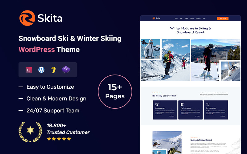 Skita – Thème WordPress pour le ski de snowboard et le ski d'hiver