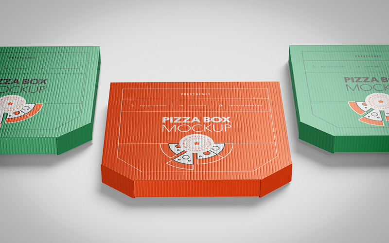 PSD мокап коробки для пиццы том 05
