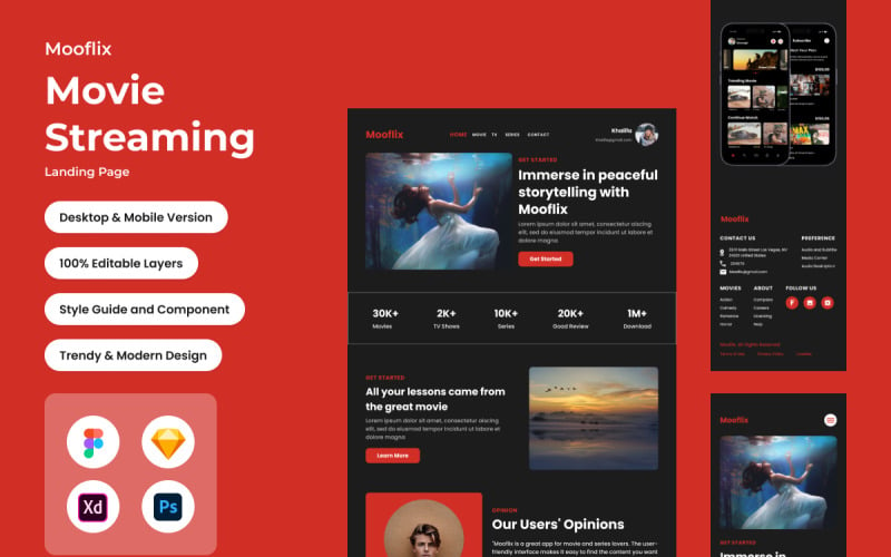 Mooflix - Movie Streaming Landing Page V1