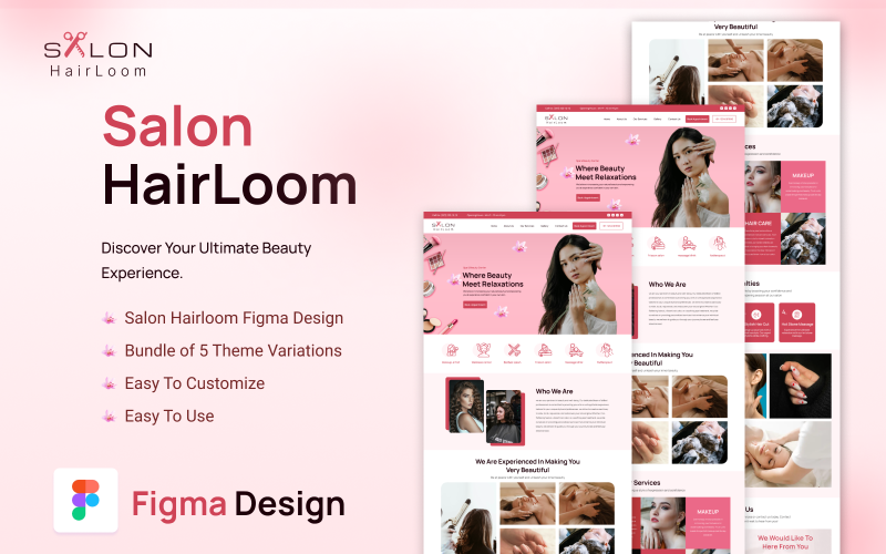 Salon fryzjerski Figma Design