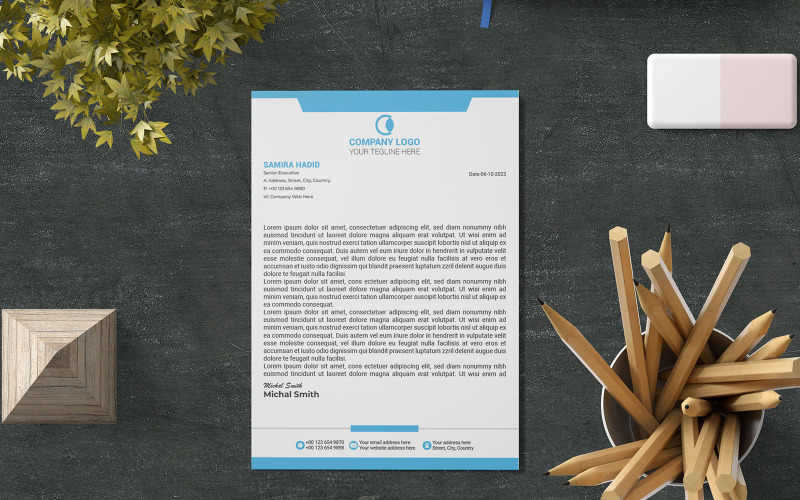 Modern Letterhead, Professional Letterhead, Minimalist Letterhead Design