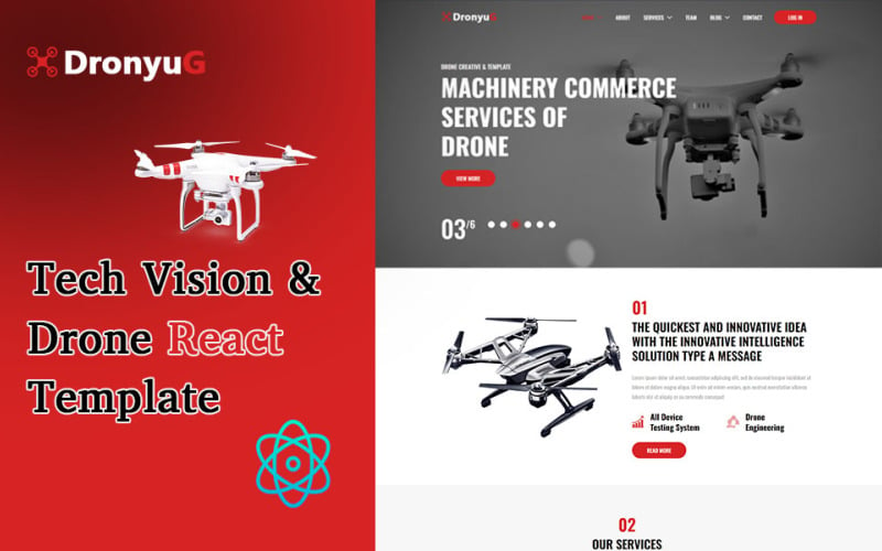 Drone 反应网站模板