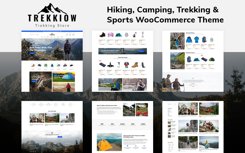 徒步旅行、露营、徒步旅行和体育用品商店的WooCommerce主题