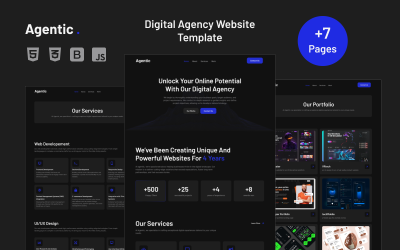 Agentic - Creative Digital Agency 网站 Template