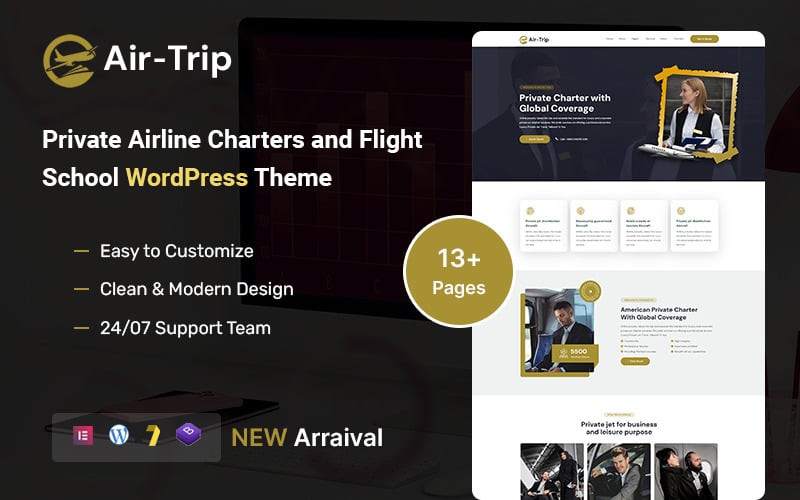 Airtrip -私人航空公司包机和飞行学校WordPress主题