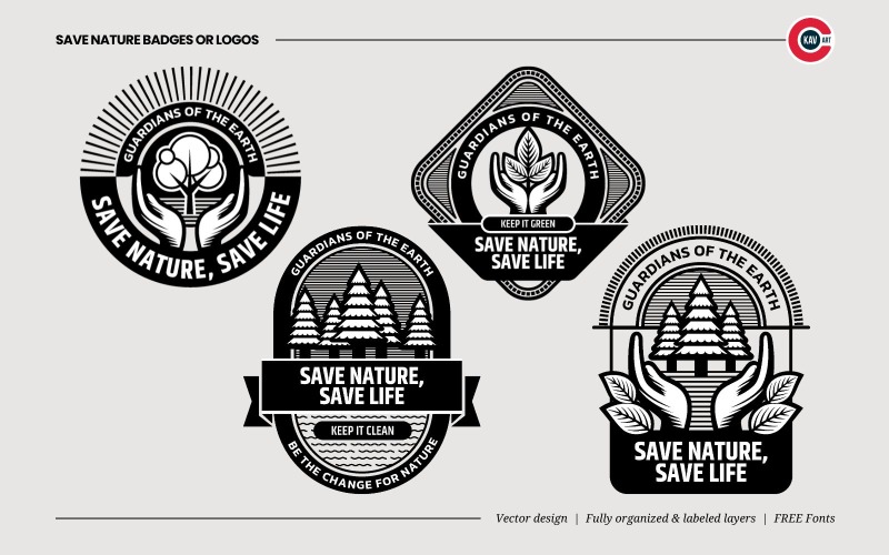 “拯救自然”徽章或徽章