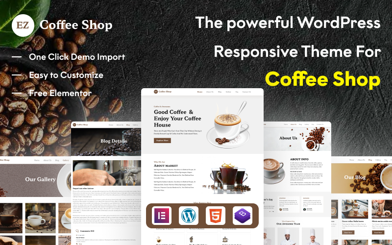 EZ Coffee Shop : dynamisez votre site Web avec Elementor