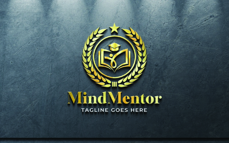 Mind Mentor Onderwijsinstellingen Logo Ontwerpsjabloon