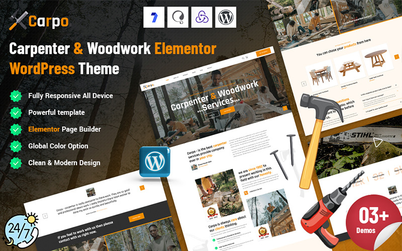 Carpo - Marangoz Elementor WordPress Teması