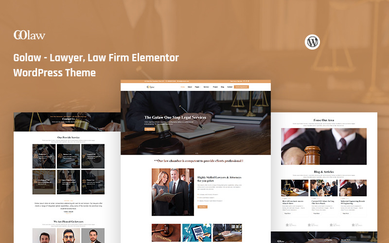 Golaw - Avocat, thème WordPress Elementor pour cabinet d'avocats