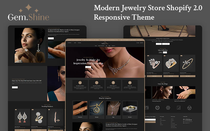 Gemshine – Moderner Juwelier Shopify 2.0 Responsive Theme | Shopify OS 2.0