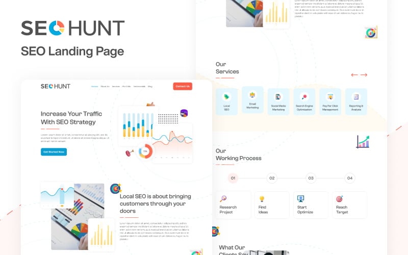 SEOHunt – HTML5-Landingpage-Vorlage