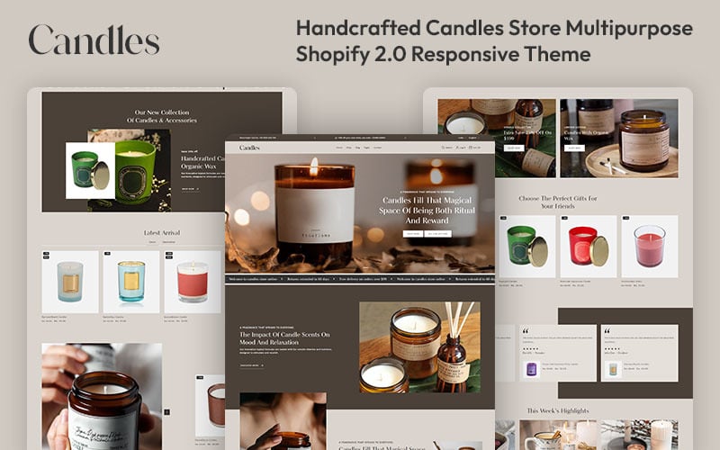 Velas - Tienda de velas artesanales Tema multiusos Shopify 2.0 Responsive