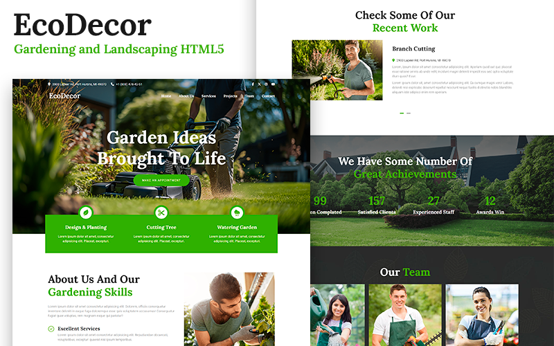 EcoDecor -园林与景观HTML5 Landing Page