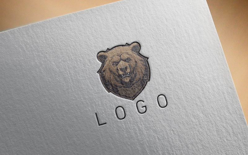 Элегантный логотип медведя 11-0469-23
