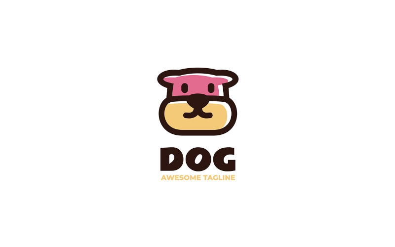 Hond eenvoudige mascotte logo stijl 3