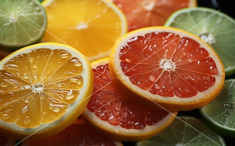 柑橘类水果背景平躺96