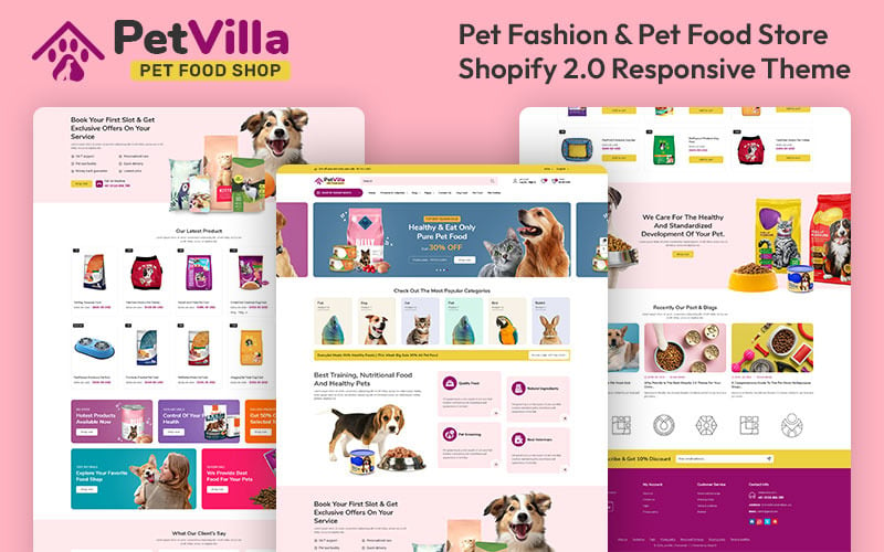 Petvilla - Dierenvoeding en dierenwinkel Multifunctioneel Shopify 2.0 Responsief thema