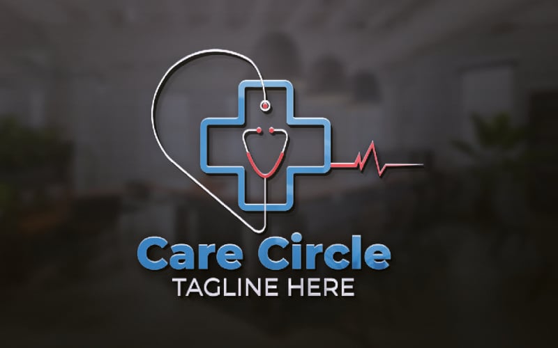 Modello di logo Care Circle Health per marchi di benessere e salute