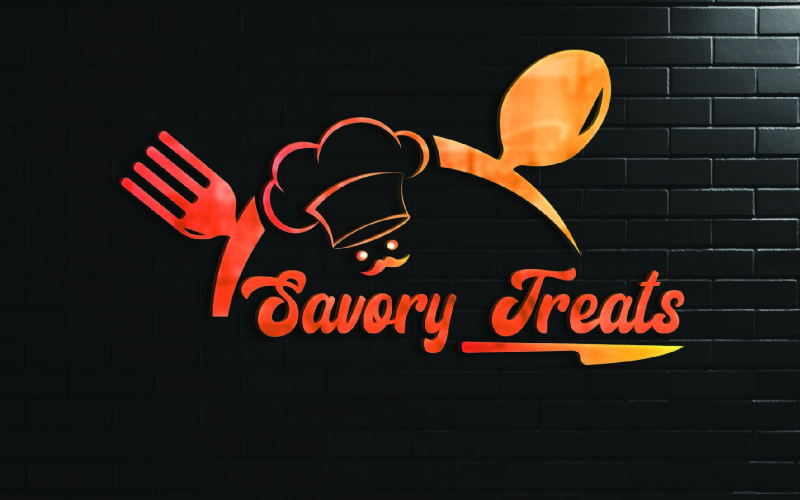 Savory Treats Logo-Vorlage für Restaurants, Cafés, Bäckereien,