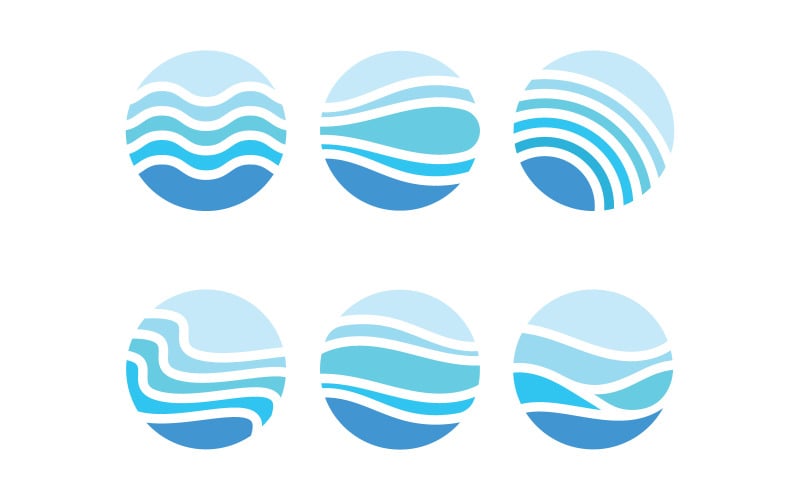 海浪标志模板矢量海洋简单而现代的标志设计V13