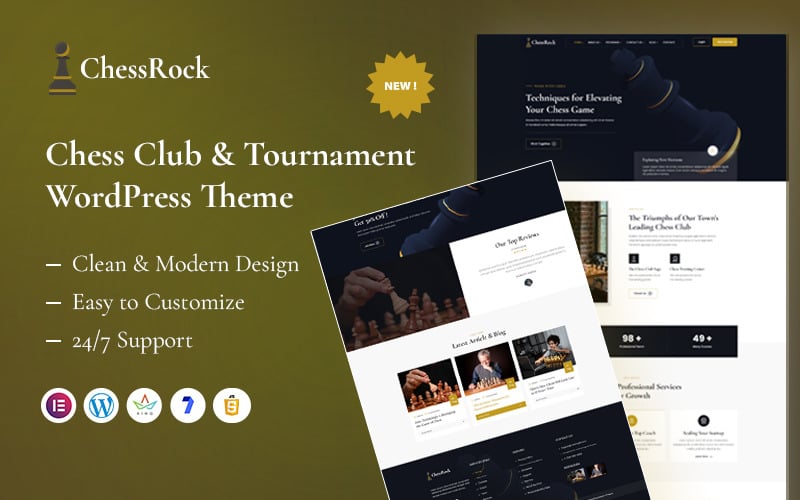 Chessrock – Tema WordPress de Clube de 国际象棋 e Torneio