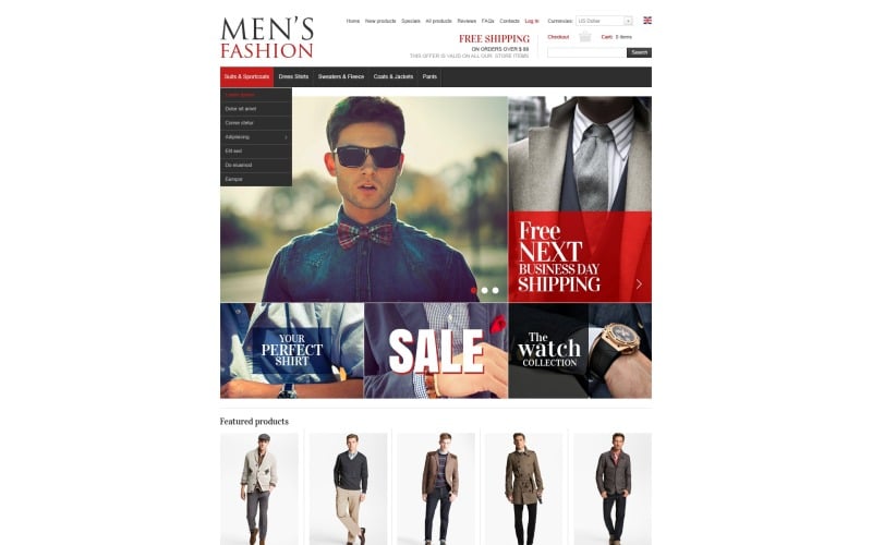 Men's Clothes ZenCart Template