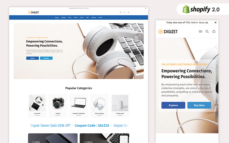 Digizet - Shopify主题现代电子产品商店
