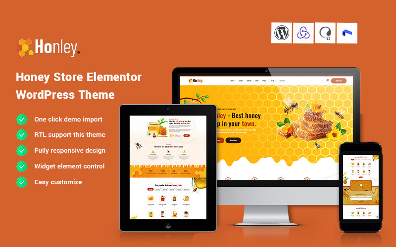 Honley - WordPress Elementor主题蜂蜜店