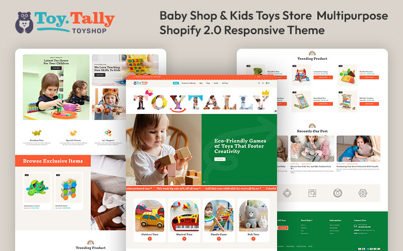 Toytally – Kids Toys & Baby Fashion Shop Többcélú Shopify 2.0 reszponzív téma