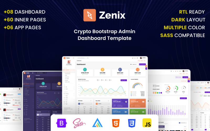 Zenix — Panel administracyjny Crypto Bootstrap