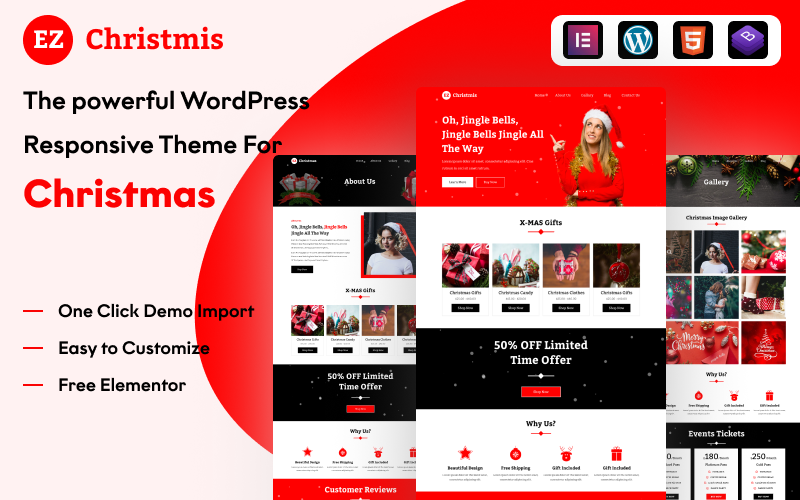 EZ Christmas: um tema WordPress festivo para simplificar seus negócios de férias com Elementor