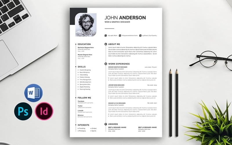 Grafisch ontwerper Word CV-sjabloon