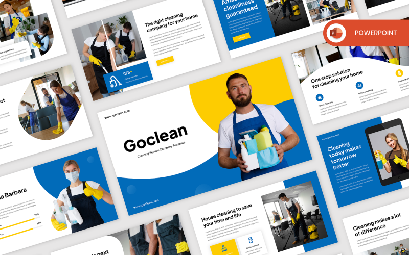 Goclean - PowerPoint清洁服务模板